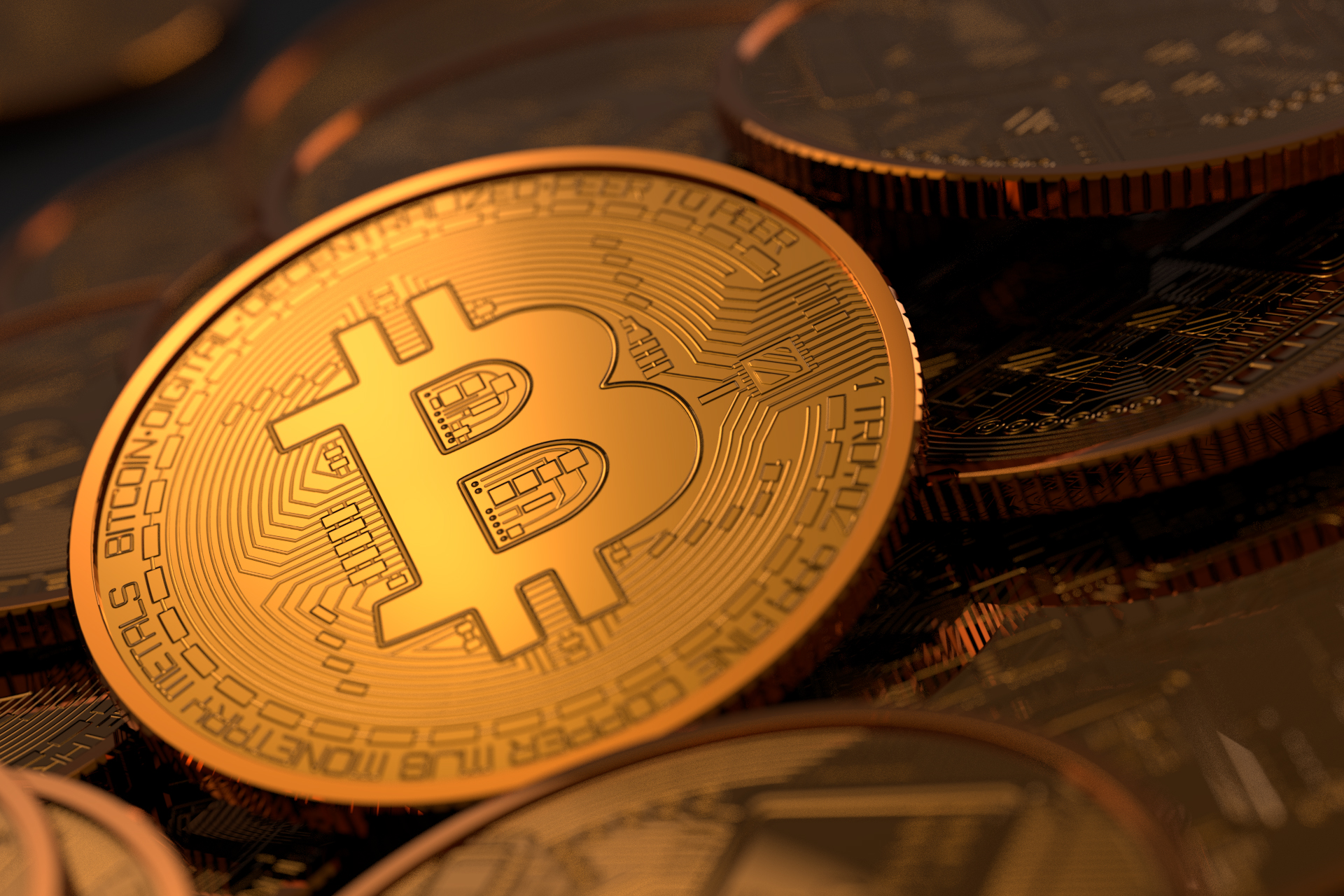 Random bitcoins with focus free image download