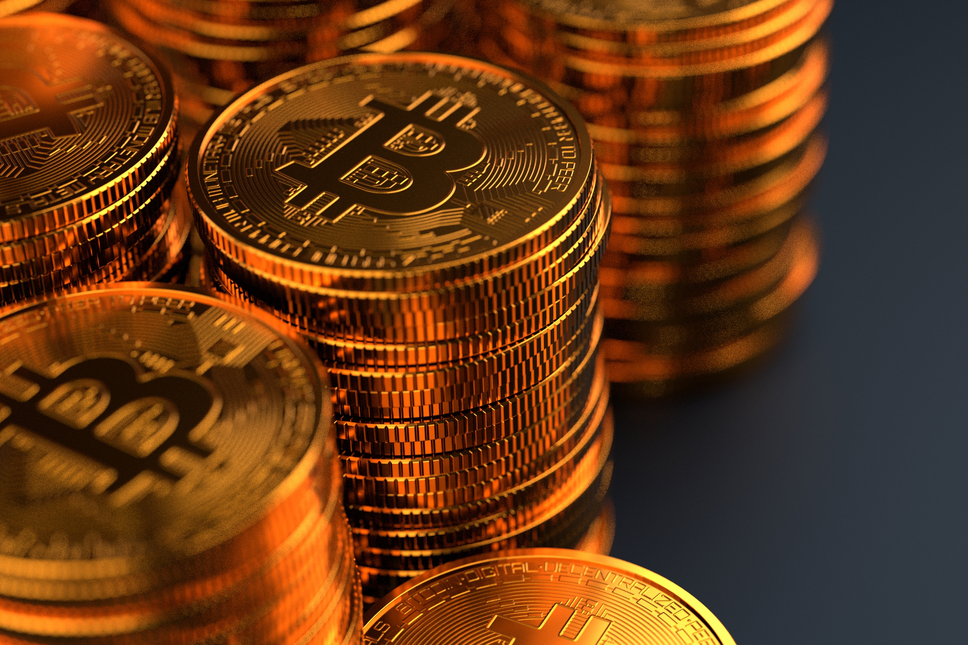 Large stacks of bitcoin free image download