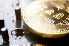 Bitcoin on video card Bitcoin on video card showing capacitors and resistors