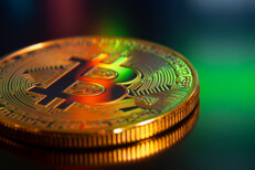 Bitcoin reflecting stock candlestick chart Bitcoin reflecting candlestick chart showing stock price rise and declines