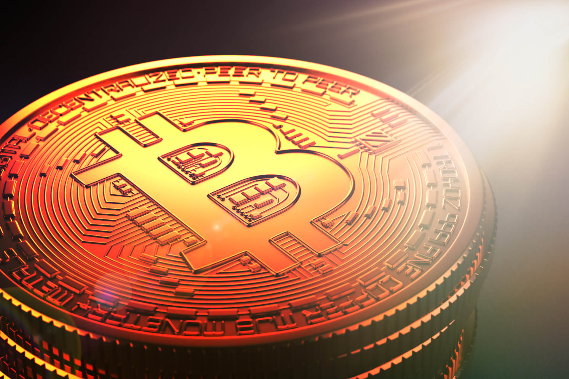 Bitcoin stack with lighting effect free image download