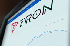 Tron price chart monitor screenshot Computer monitor screenshot of Tron (TRX) stock price chart