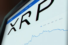 XRP price chart monitor screenshot Computer monitor screenshot of Ripple (XRP) stock price chart