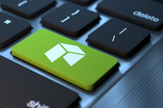 Laptop Neo keyboard key Laptop keyboard with green Neo cryptocurrency key
