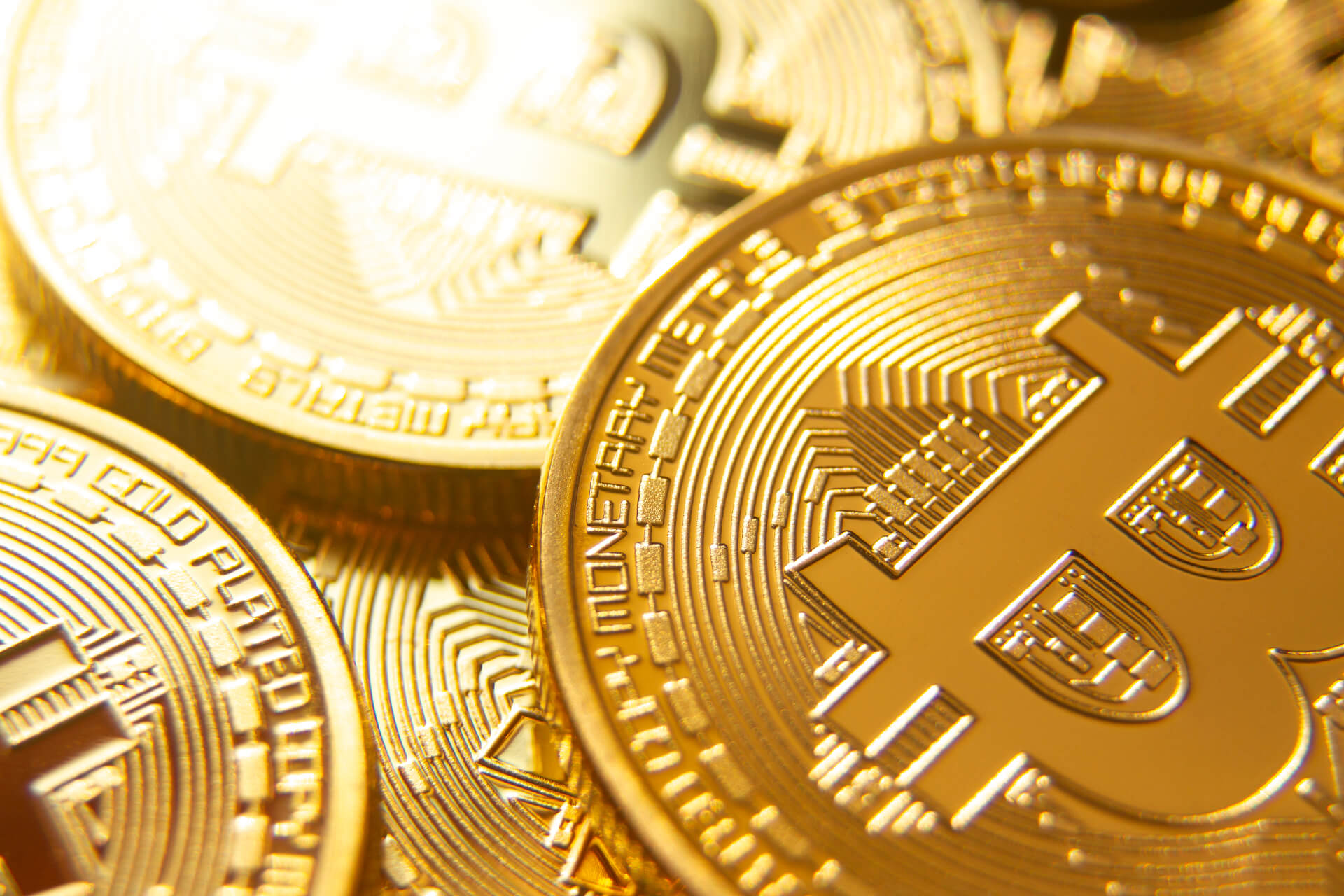 Close view of pile of bitcoins free image download