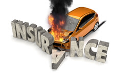 Car crashed into insurance letters free image download