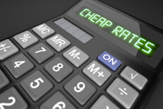Cheap insurance rates calculator Calculator with LED display showing Cheap Rates