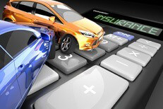 Auto insurance price concept Car tire and wheel rolling over gold dollar sign on asphalt road