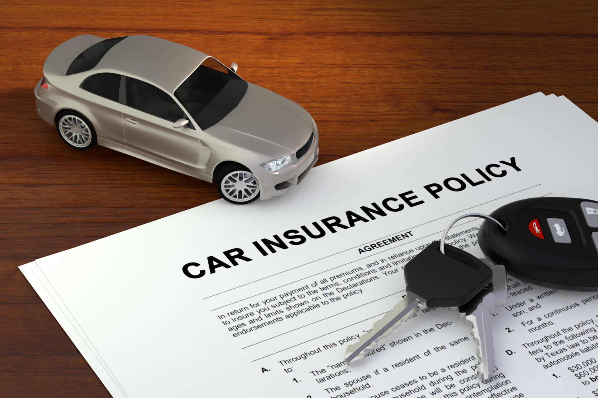 Car insurance policy on desk free image download