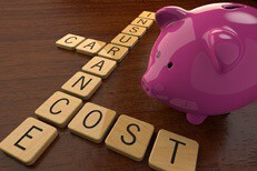 Piggy bank car insurance cost Car insurance cost wood letters with pink piggy bank on wood desk