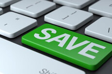 Keyboard with save key Laptop keyboard with large green save key