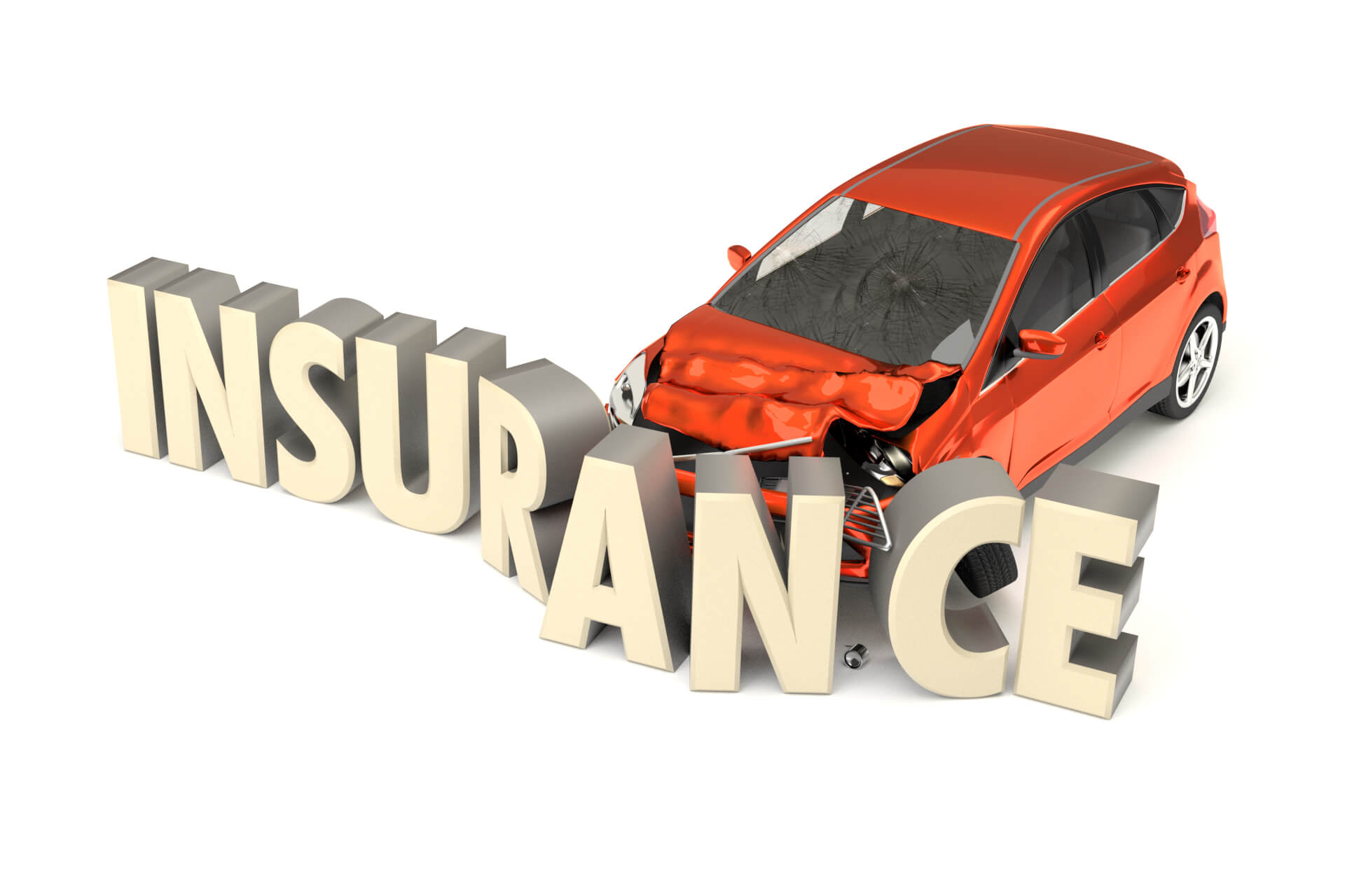 Car crashed into insurance letters free image download