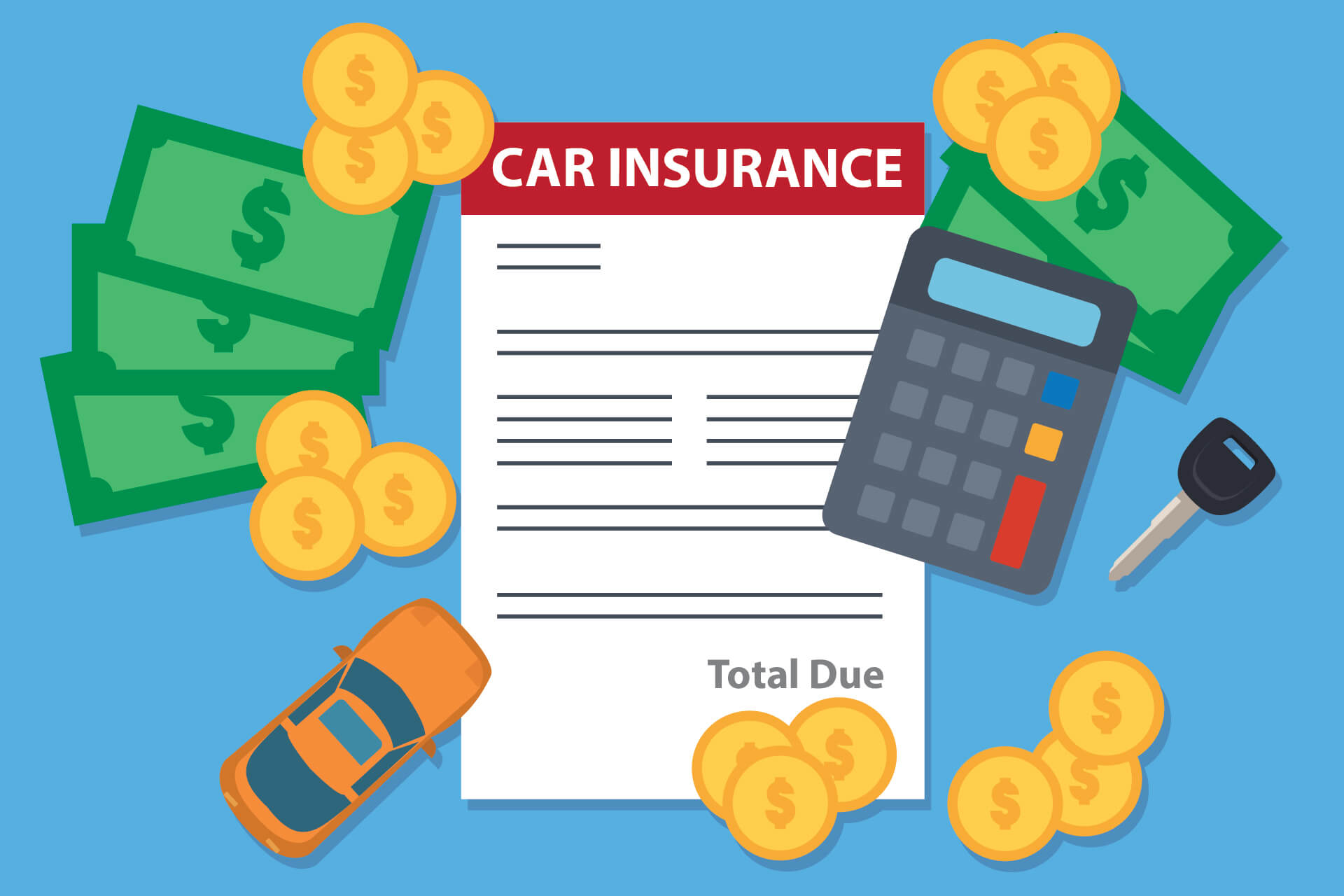 Car insurance bill concept free image download