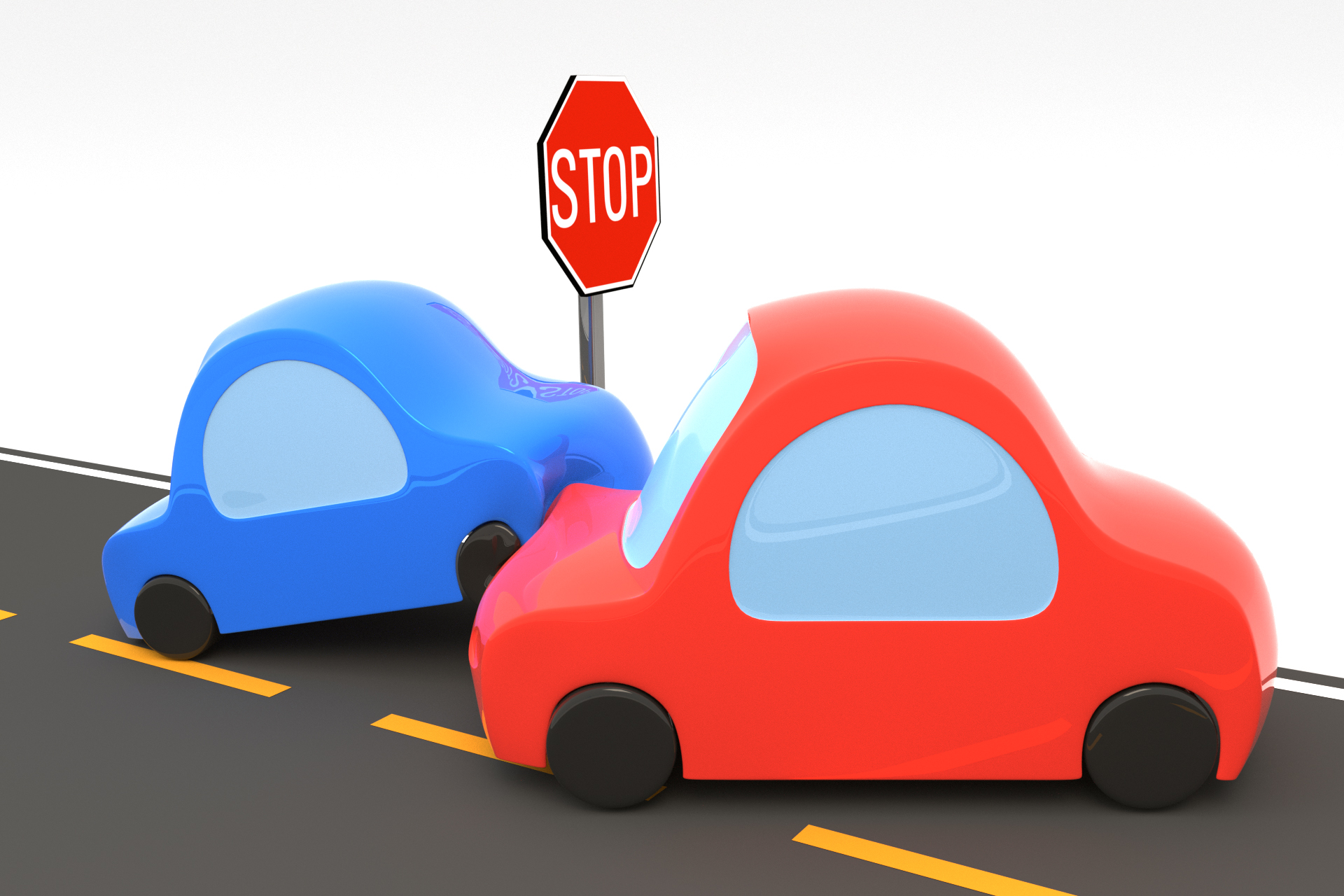3D image of stop sign collision free image download
