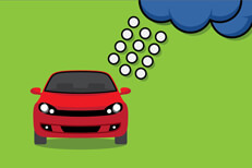 Hail storm insurance coverage Red car on bright green background with hail stones falling from dark clouds