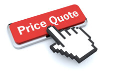 Mouse pointer on red Price Quote button 3D mouse pointer on red Price Quote button isolated on white background