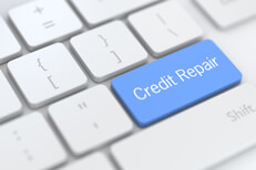 Blue credit repair keyboard key White laptop keyboard keys with blue credit repair key