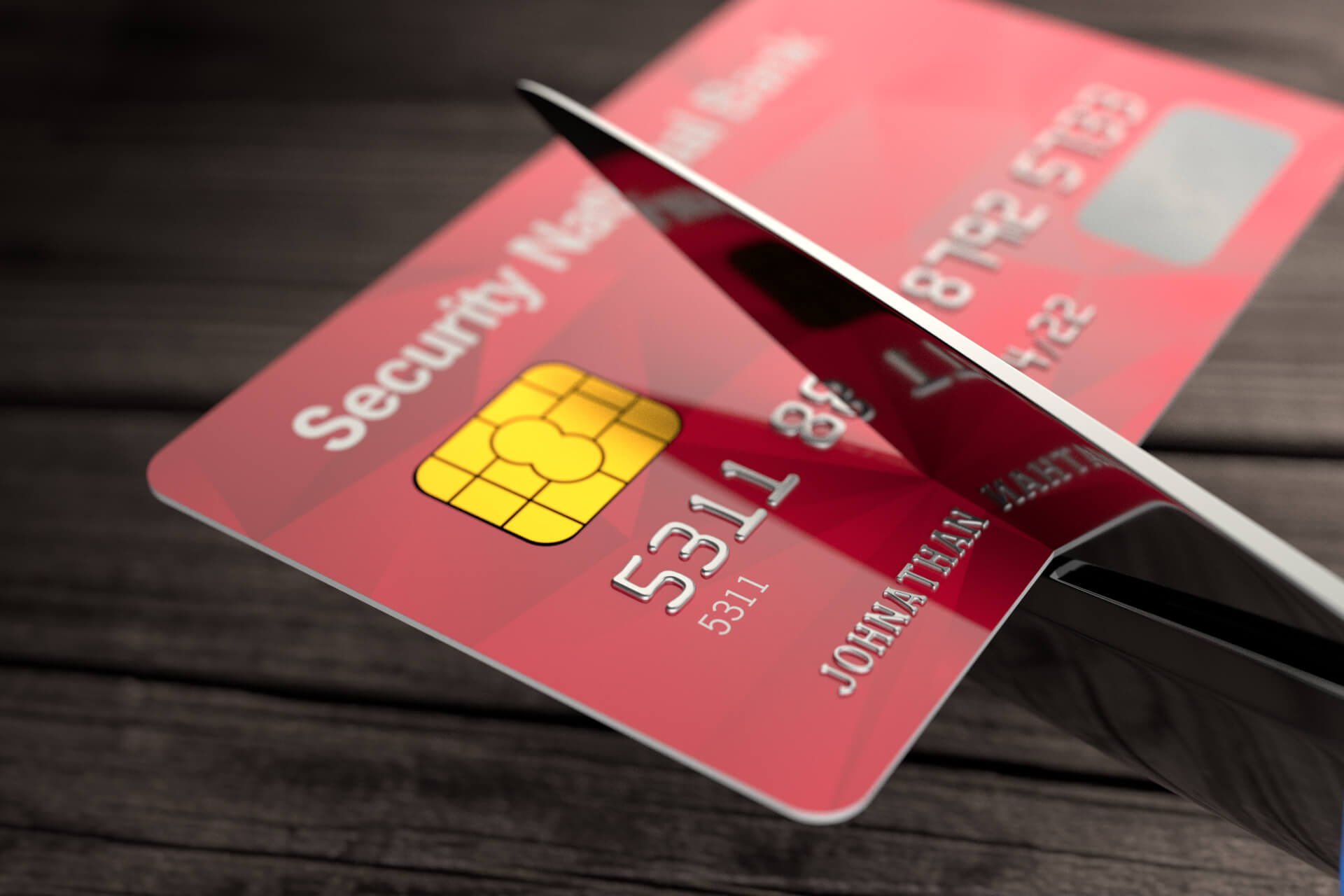 Credit card cut by scissors free image download