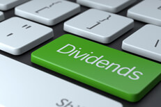 Dividends keyboard key Computer keyboard with large green Dividends key