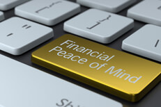 Financial peace of mind key Keyboard with metallic gold Financial Peace of Mind key