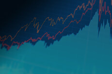 Screenshot of stock area chart Screenshot of stock price area chart and market indicator line charts