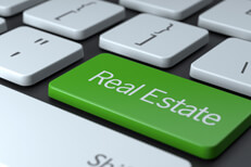 Real Estate keyboard key Computer keyboard with green Real Estate key