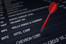 Dart stuck in Chevron Stock ticker with dart stuck in Chevron Corp ticker row