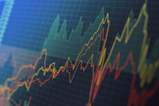 Stock compared to market Computer screen showing individual stock price variation compared to other indicators