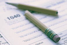 Tax broken pencil vintage Broken pencil on tax form with vintage filter
