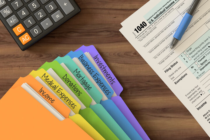 Desk With Tax Prep Items Free Image Download