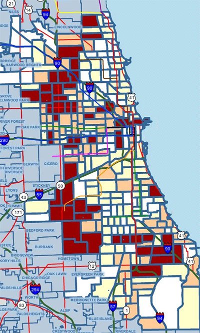Chicago motor vehicle theft map