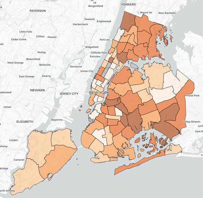 New York City vehicle theft map